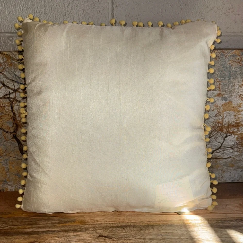 Embroidered Pier 1 Spring Easter Motif Decorative Pillow